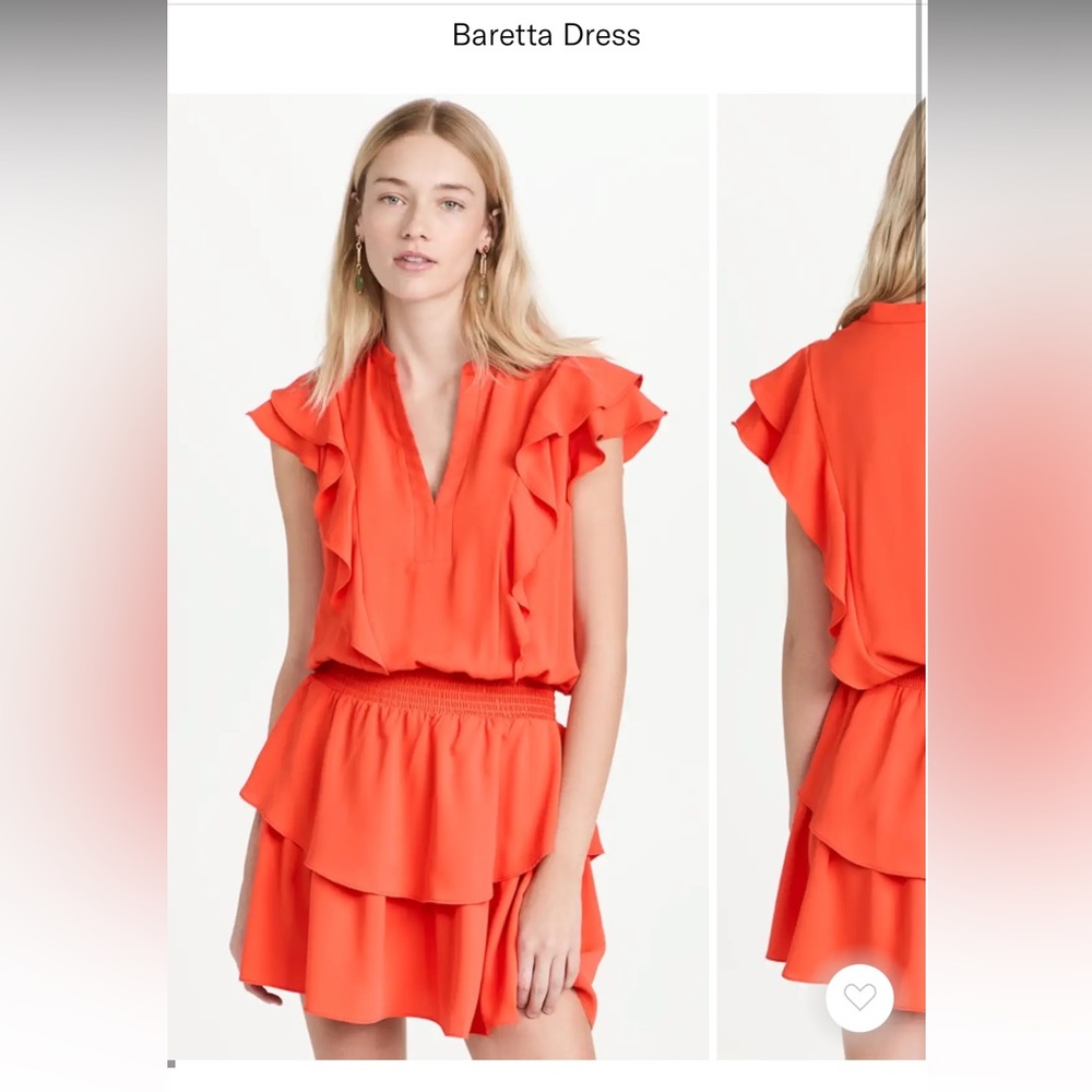 Revolve Amanda uprichard Baretta mini Dress v neck ruffle size small